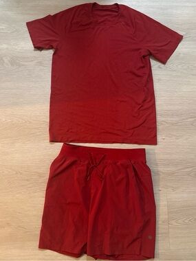 lululemon athletica Men's Red Athletic Shirt